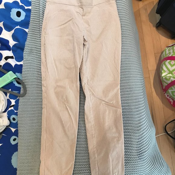 Beige/white pinstripe work pants, size S - Picture 3 of 3